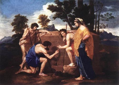 The Shepherds of Arcadia - This work is done by Nicolas Poussin, this painting is said 2 be a mystery