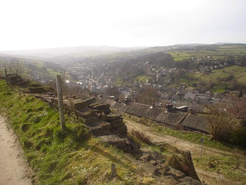 mY VILLAGE FROM ABOVE  - This picture was taken yesterday and shows the village of Holmfirth from the hills above it, although it is a beautiful place, i somehow never feel ive done it justice in photographs, any tips?