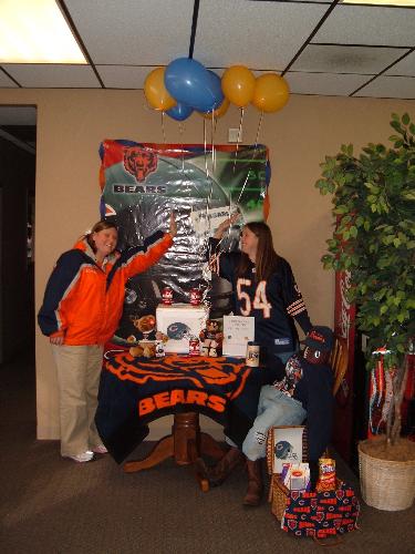 Go Bears!! - Michelle and Sarah celebrate as the Bears make it into the Playoffs!