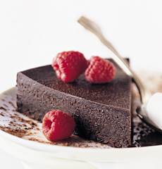 Chocolate Cake - A chocolate cake with a nice garnish of raspberries