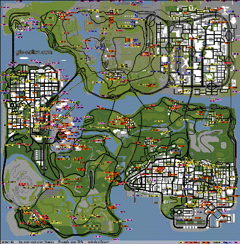 GTA San Andreas - GTA San Andreas Detailed Map