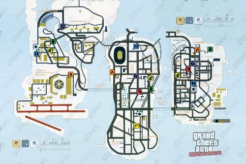GTA Liberty CIty Stories - Detailed Map