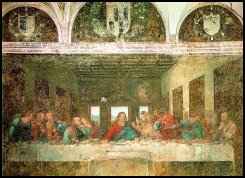 lastsupper - Leonardo daVinci - Italian painter, draftsman, sculptor, architect, and engineer whose genius, perhaps more than that of any other figure, epitomized the Renaissance humanist ideal. His Last Supper (1495-97) and Mona Lisa (1503-06) are among the most widely popular and influential paintings of the Renaissance. His notebooks reveal a spirit of scientific inquiry and a mechanical inventiveness that were centuries ahead of his time.  There has never been an artist who was more fittingly, and without qualification, described as a genius. Like Shakespeare, Leonardo came from an insignificant background and rose to universal acclaim. Leonardo was the illegitimate son of a local lawyer in the small town of Vinci in the Tuscan region. His father acknowledged him and paid for his training, but we may wonder whether the strangely self-sufficient tone of Leonardo's mind was not perhaps affected by his early ambiguity of status. The definitive polymath, he had almost too many gifts, including superlative male beauty, a splendid singing voice, magnificent physique, mathematical excellence, scientific daring... the list is endless.