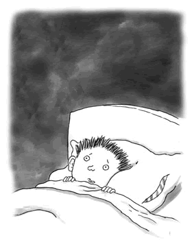 Wide Awake - A person wide awake in bed.