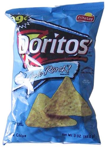Doritos, fries, chips, food, junk food - Doritos cooler ranch flavour!!  kool taste