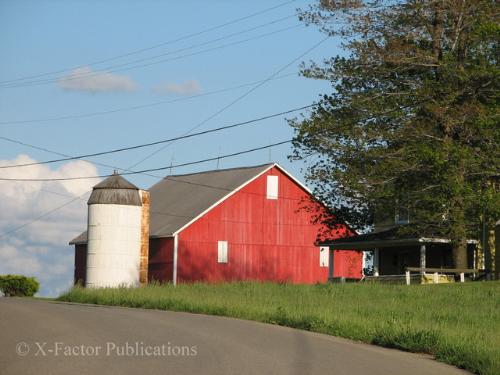 Beautiful Red Barn Photo - I was just driving around while this photo was taken. The sunlight was sitting across this barn just perfect. This was taken in Western PA.