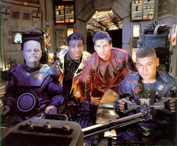Red Dwarf - A picture of the Red Dwarf crew in Starbug