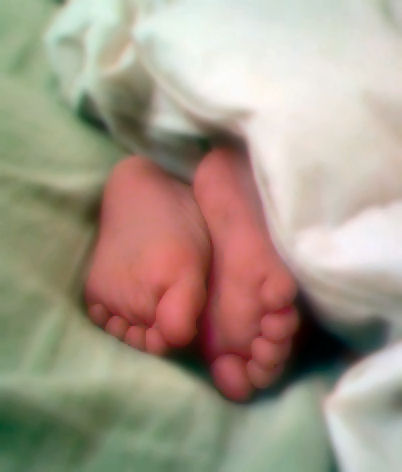 Sleepy Feet - I took this pic of my daughters feet! I know it's a little weird, but I thought it was so cute...so again, I played around with some graphics and this is what I got.