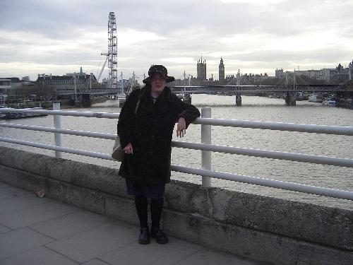 Me on Waterloo Bridge - You can see the London Eye and Big Ben in the background.