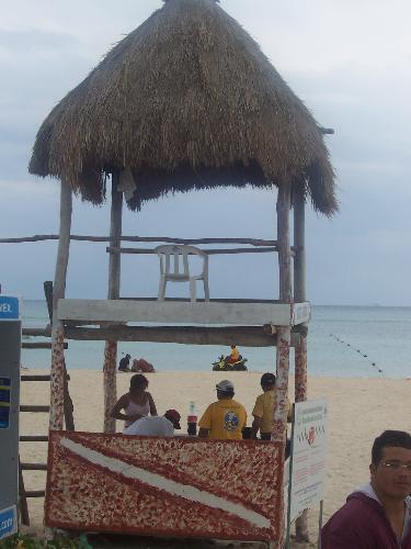 mexico beach - A lifeguard stand on the beach in  mexico