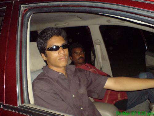 its me drivin a car . .  - sriharsha . .its me on a party with my frends . .