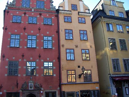 Old Town Stockholm - Some houses at Stortorget in Gamla Stan in Stockholm.