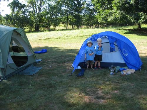 Camping in tents - Aren&#039;t they adorable campers?