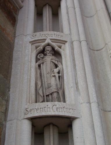 St. Augustine - statue in the cathedral in toledo faceade