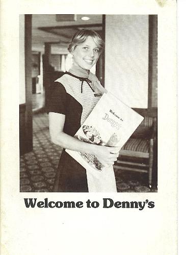 Cover of Denny&#039;s Employee Handbook in 1979 - What a hoot huh? That was the old uniform! Oh ya, I forgot, the hostesses wore the scarf too! In this picture. This was back in the late 1970&#039;s... maybe early 80&#039;s.