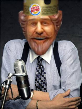 burger king? - i think that's the burger king on larry king's body. weird.