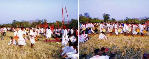 people playing dram - People of north east India palying dram(dhol)