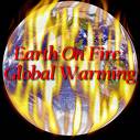 gobal warming - this pic show the earth being engulfed in flame caused due to gobal warming....