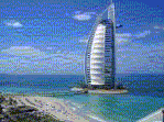 Burj al Arab - The Burj al Arab is in the Top Ten tallest buildings in the world. It is a five star hotel situated in an artificial island in Dubai, UAE.