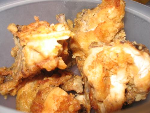 my dogs favorite food - chicken1 as in fried chicken, my dogs favorite food, everytime we eat outside we never forget to bring him bone which he likes so much.