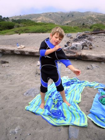 learning to bodysurf - Muir Beach, California