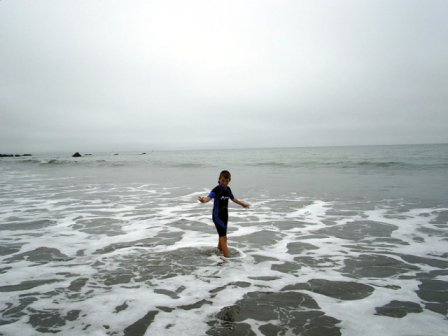 learning to bodysurf - Muir Beach, California
