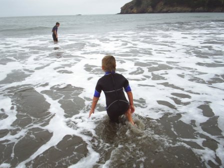 learning to bodysurf - Muir Beach, California