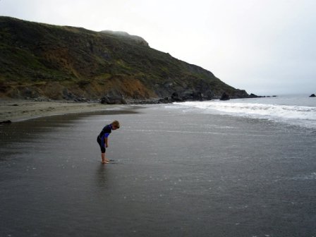 learning to bodysurf - Muir Beach, California