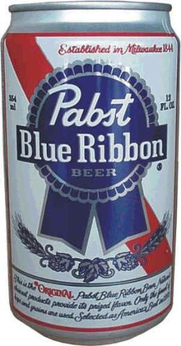 Pabst Blue Ribbon Beer - A picture of a can of pabst blue ribbon beer.