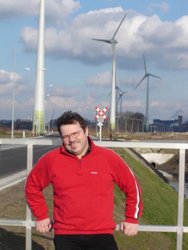 green energy - me at a windmill park near my home in belgium