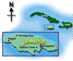 jamaica - jamaica map