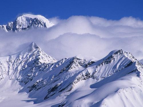 snow mountains - Alaska Range, Ruth Amphitheater, Alaska