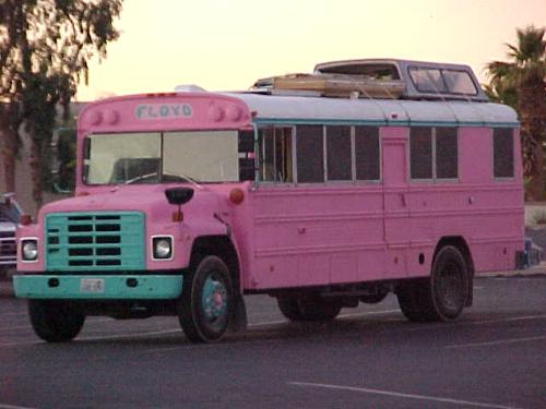 Pink Floyd - the bus? - When I saw this big pink bus in the parking lot with 'Floyd' painted across the top, all I could do was smile and take a picture. Great job!
