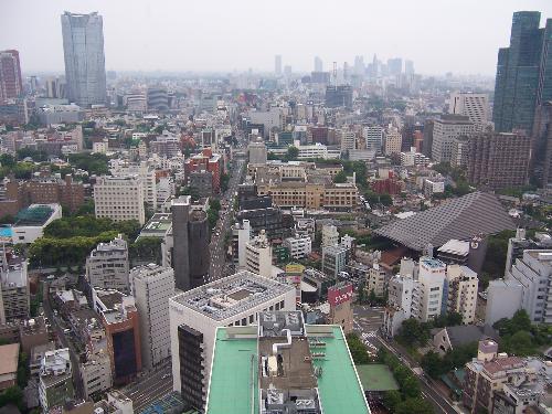Cityscape from Tokyo Tower - A view from Tokyo Tower on a rainy afternoon.