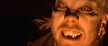 Vamped out - Still image of Keifer Sutherland as the second in command vampire in the movie 'The Lost Boys'