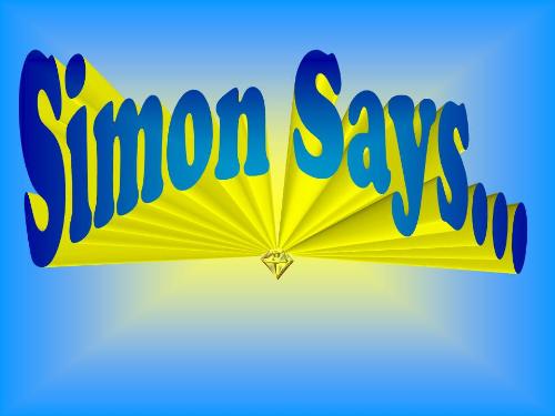 Simon Says... - Graphic representation of Simon Says game title.