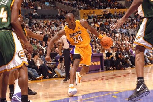 Lakers vs. The Sonics - thanks to the website kobebryant8.net where I got this photo.
