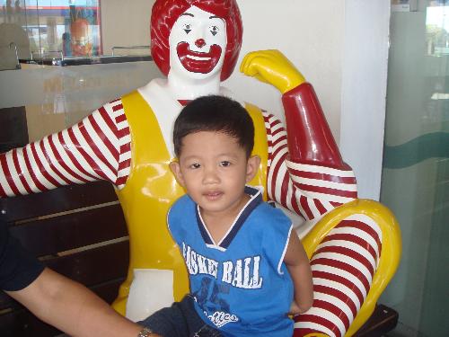My nephew Aaron - This is my two year old nephew Aaron. He likes Mc Donalds a lot.