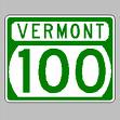 vermont road sign - large green vermont route 100 sign