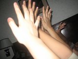 hands to heaven - the hands that (will) launch a thousand newspapers! journalist hands!