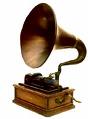 Phonograph - A picture of a gramophone.