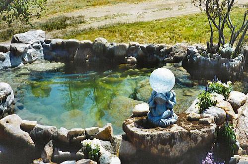 My Pond - This is my pond. It's made from rocks gathered from the creek near my cabin. It is filled by a natural spring at the bottom of the pond.