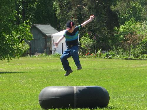 jump - litle boy with big jump