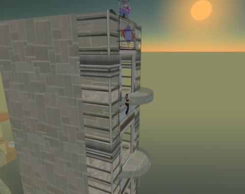 My boyfriend bought land and constructed this cond - I'm really proud if this. It's totally built by him, with an elevator that goes up and down four floors. It's for sale in Second Life. IM me for details.