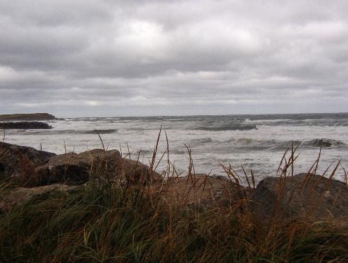 cheticamp beach after a hurricane - more waves after the storm