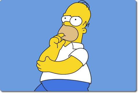 Homer Thinking. - Hope he doesn&#039;t burst a blood vessel.
