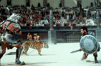 gladiator - Russell Crowe must fight man in beast in Dreamworks 2000 movie, Gladiator