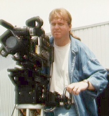 Eric at Work - Behind the camera controls during a dolly test while on location in Rockport, Maine.