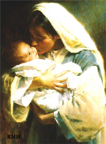 Christmas portrait - portrait of mother and child