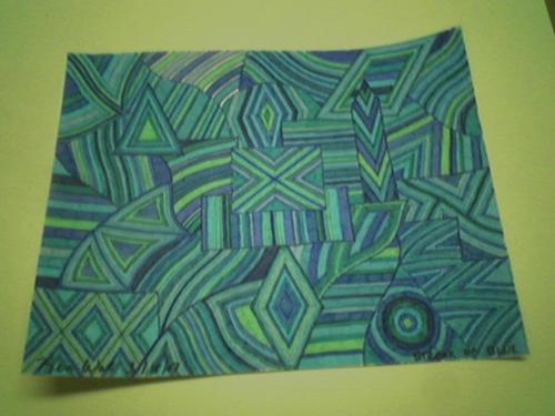 "Streak of Blue" - I am naming this piece of artwork that I did because of all the blues that I used in this design.